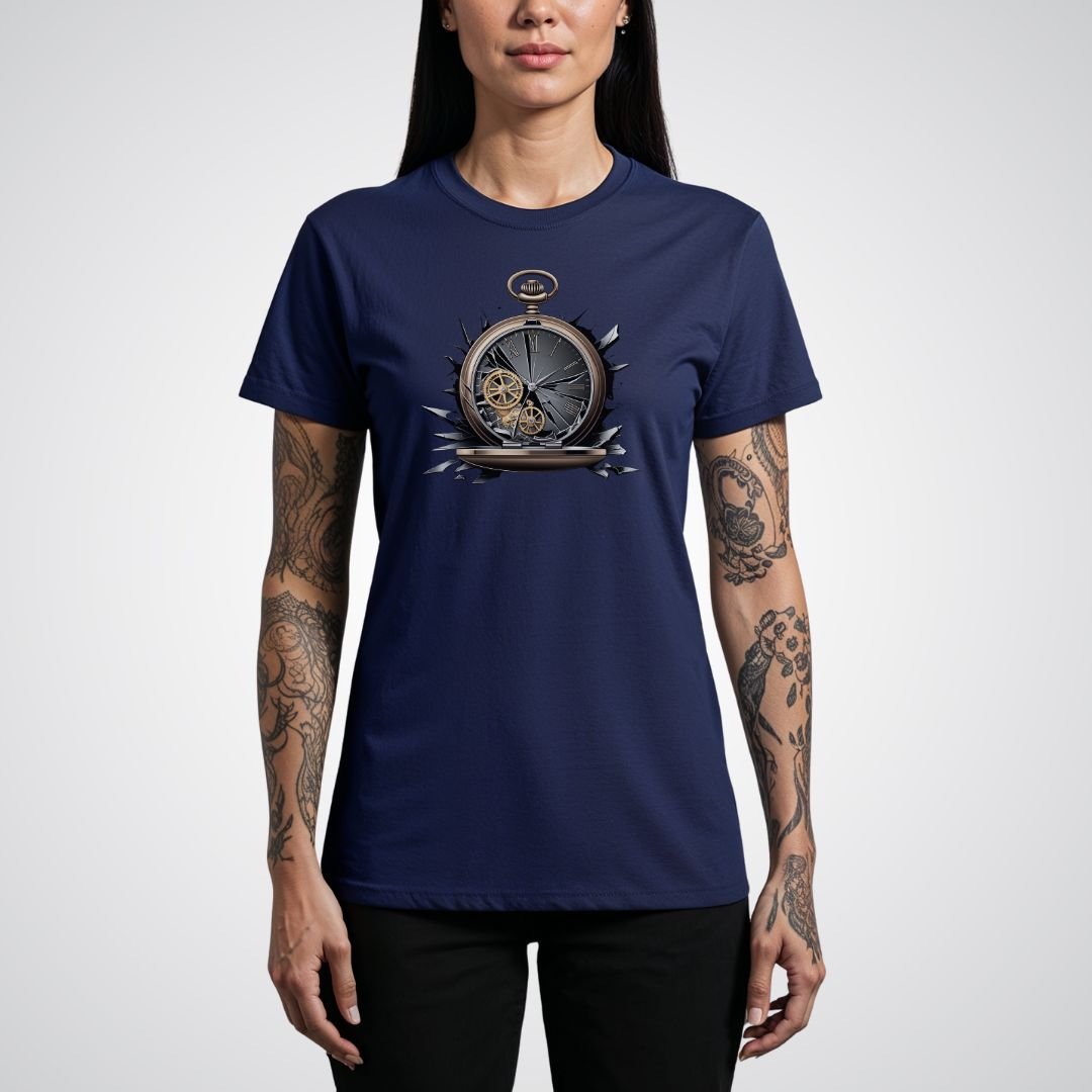 Broken Pocket Watch Realism Tattoo Unisex T-Shirt - Tattoo Unleashed