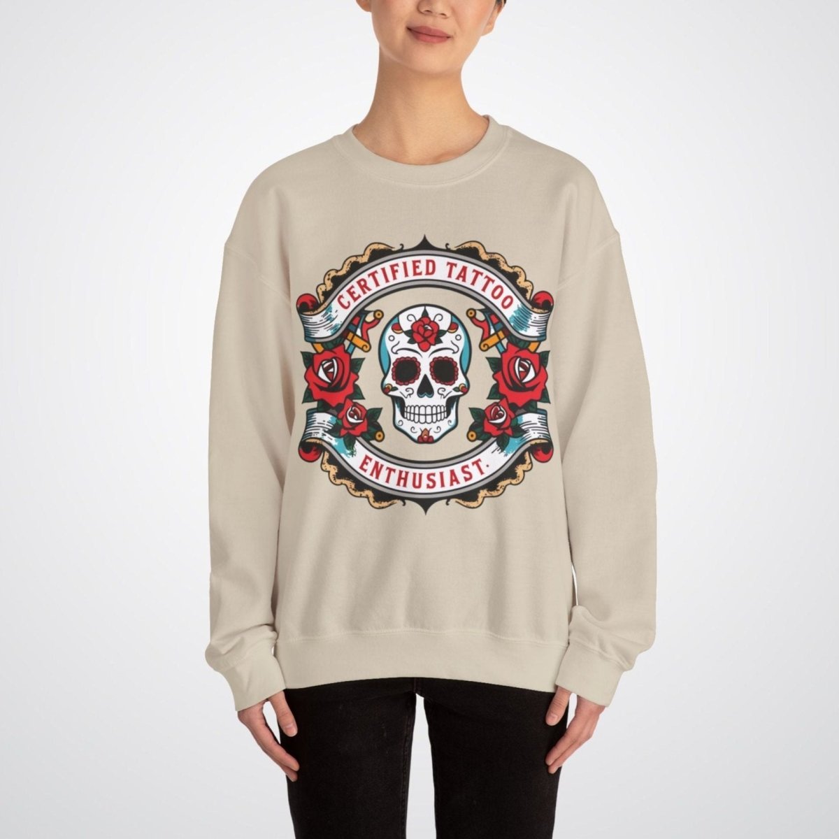 Certified Tattoo Enthusiast Unisex Crewneck Sweatshirt - Tattoo Unleashed