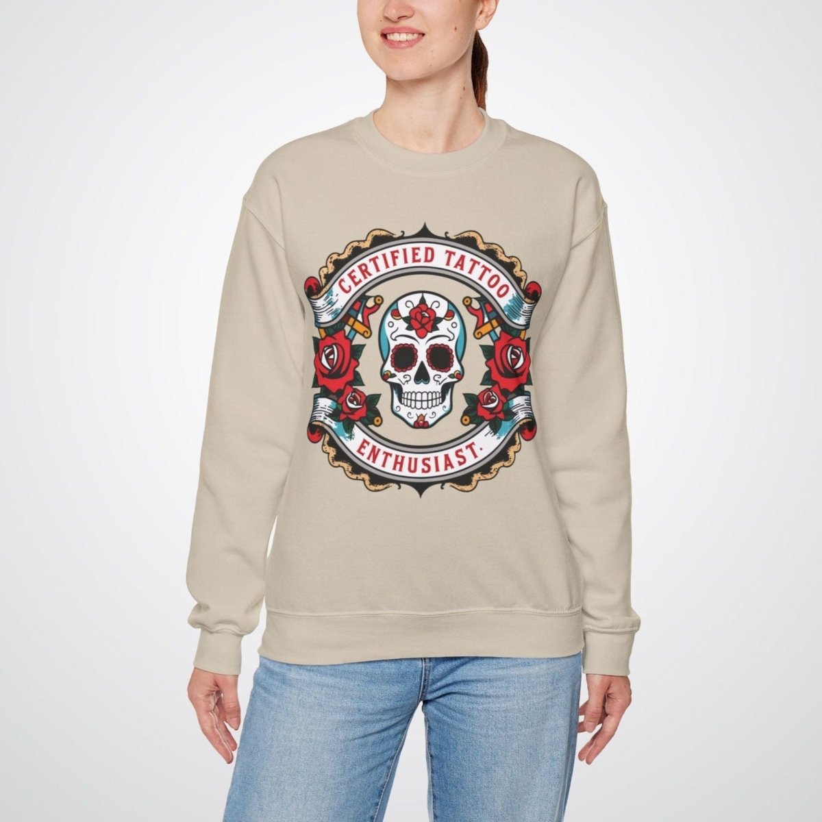 Certified Tattoo Enthusiast Unisex Crewneck Sweatshirt - Tattoo Unleashed