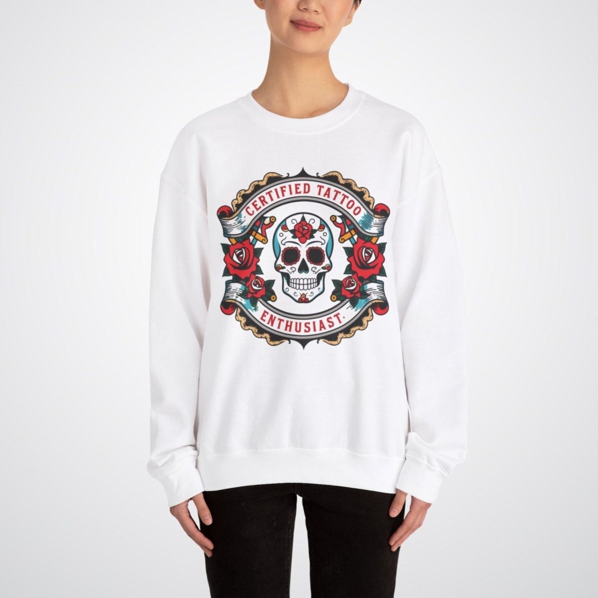 Certified Tattoo Enthusiast Unisex Crewneck Sweatshirt - Tattoo Unleashed