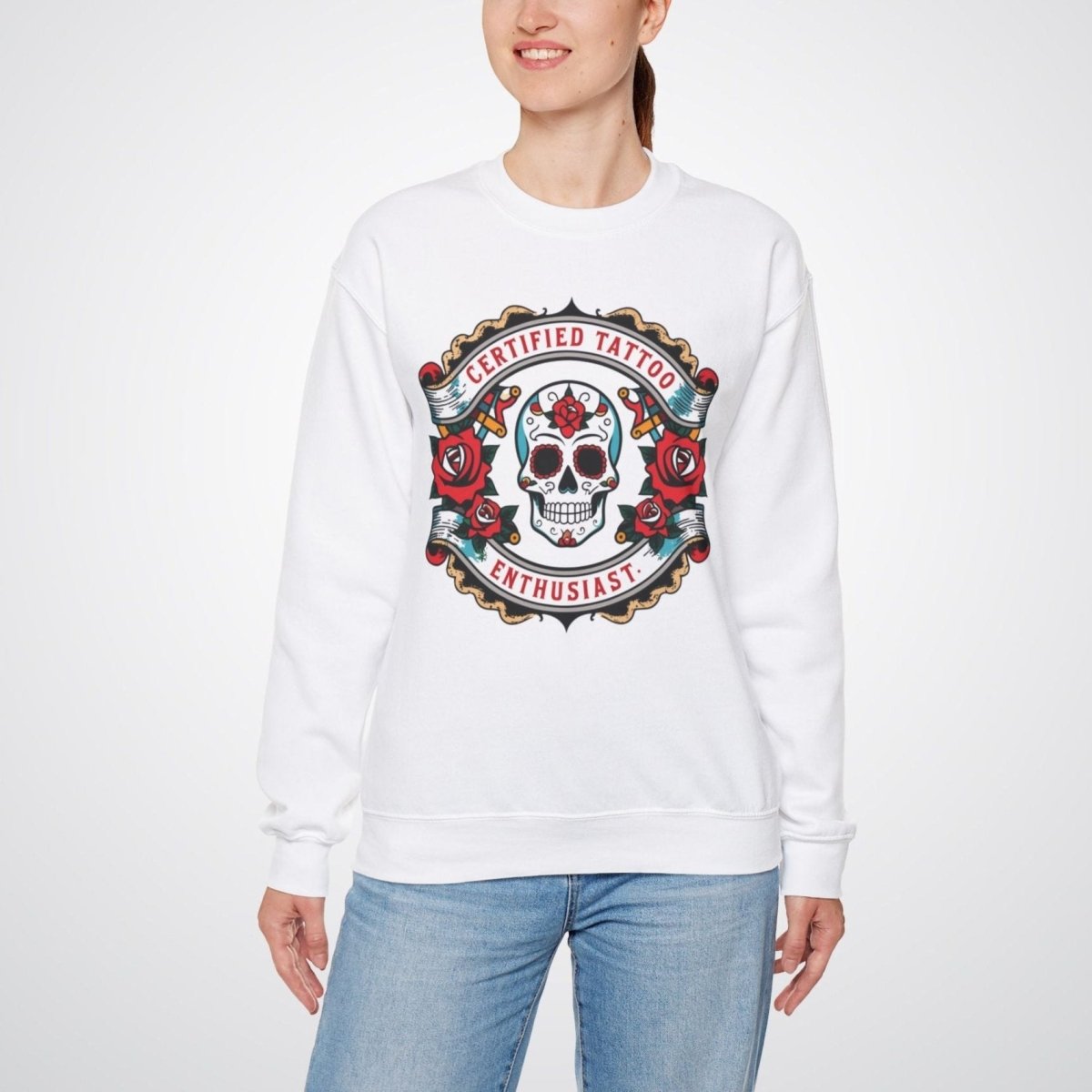 Certified Tattoo Enthusiast Unisex Crewneck Sweatshirt - Tattoo Unleashed