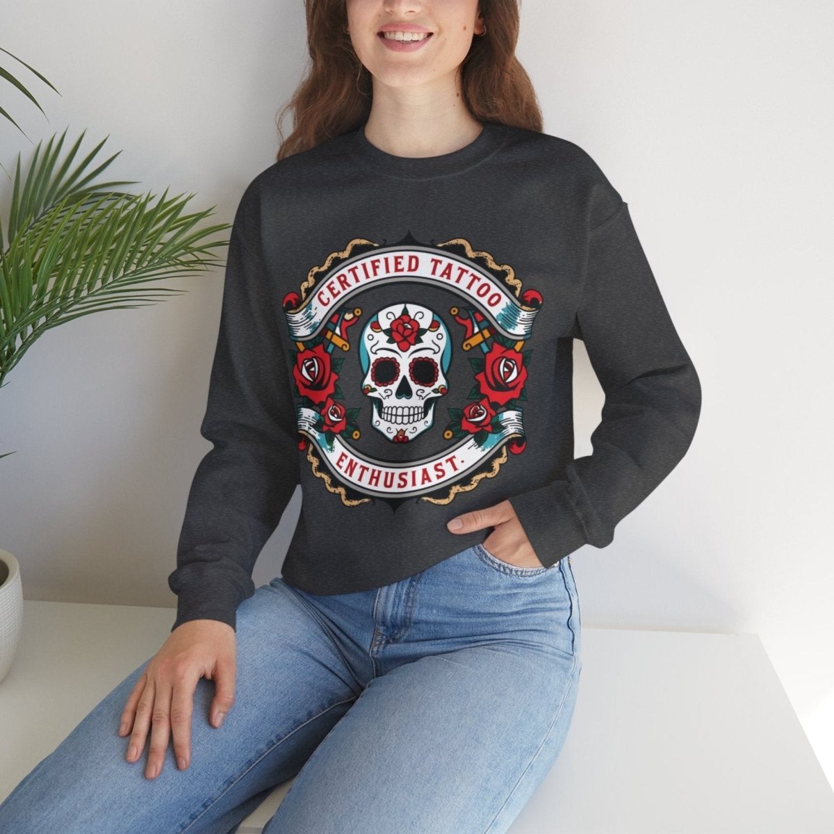 Certified Tattoo Enthusiast Unisex Crewneck Sweatshirt - Tattoo Unleashed