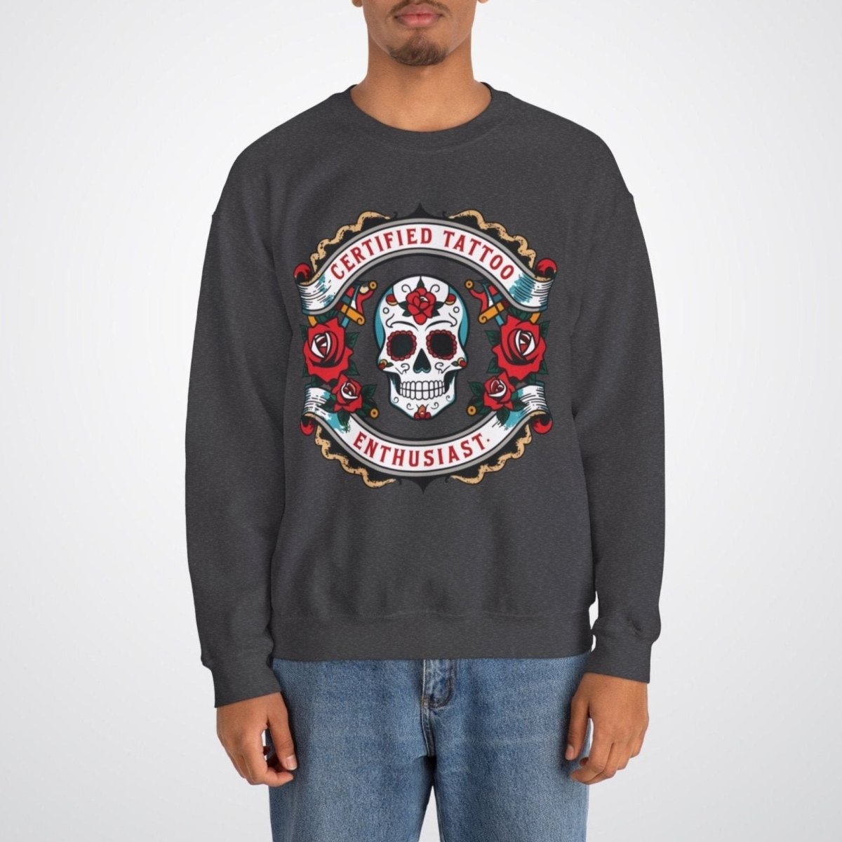 Certified Tattoo Enthusiast Unisex Crewneck Sweatshirt - Tattoo Unleashed