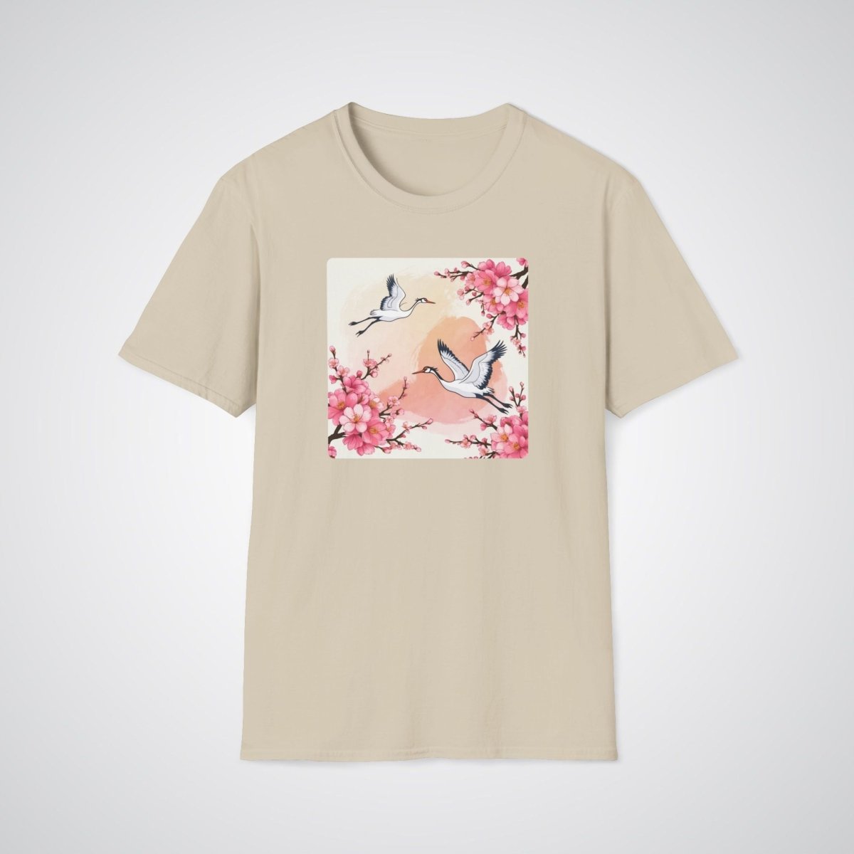 Cherry Blossoms with Cranes Japanese Tattoo Unisex T-Shirt - Tattoo Unleashed