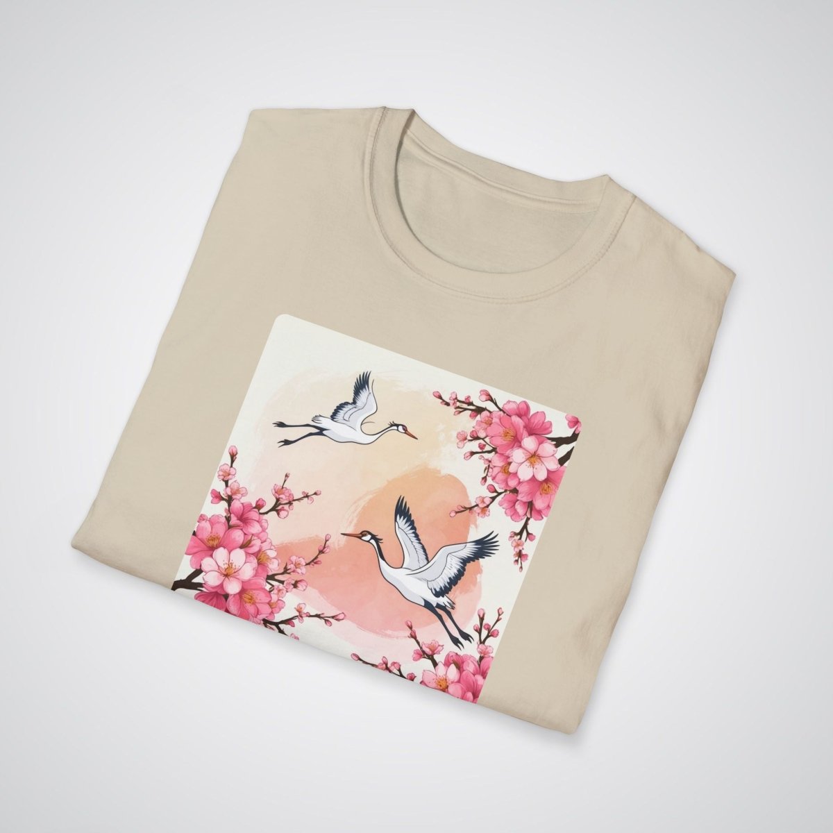 Cherry Blossoms with Cranes Japanese Tattoo Unisex T-Shirt - Tattoo Unleashed