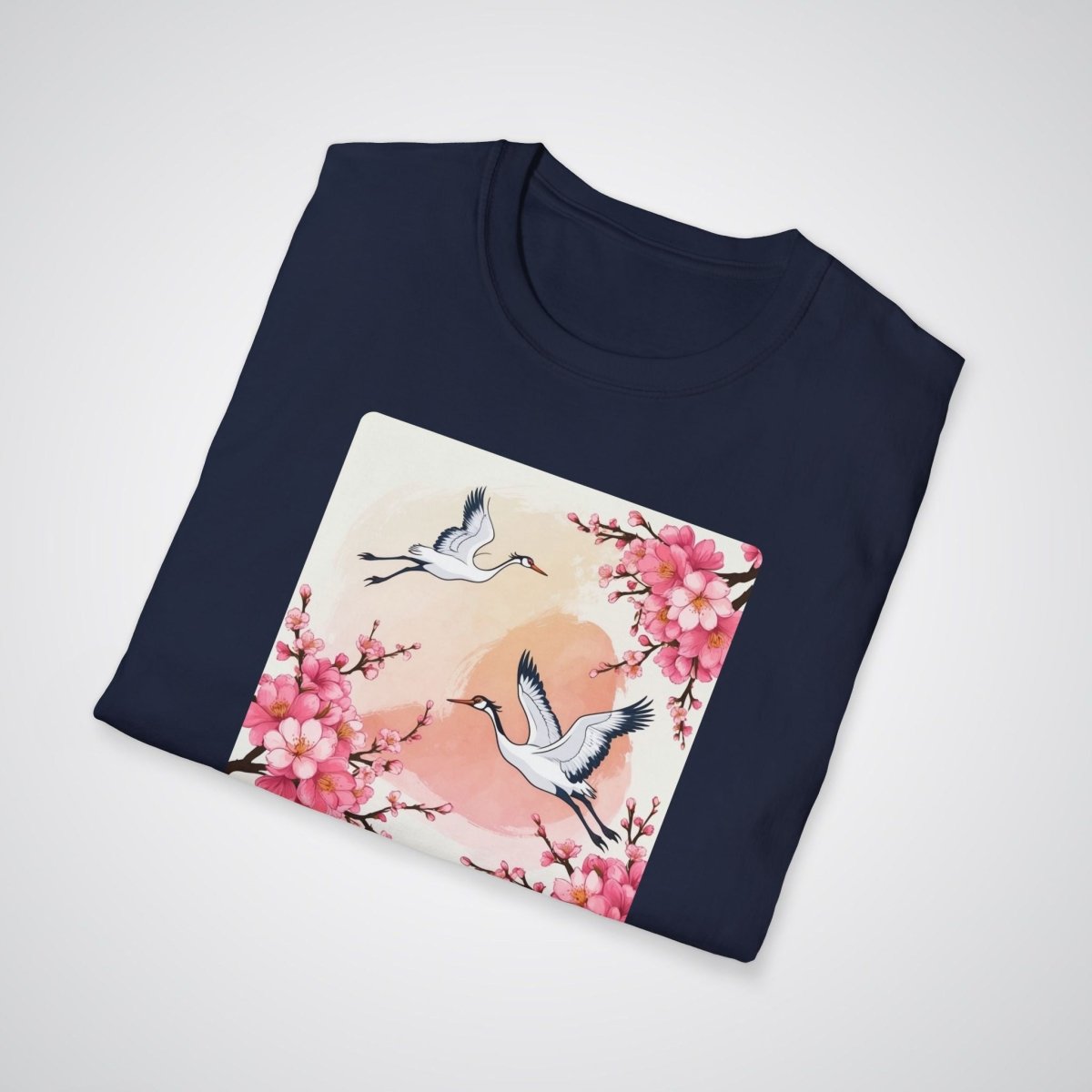 Cherry Blossoms with Cranes Japanese Tattoo Unisex T-Shirt - Tattoo Unleashed