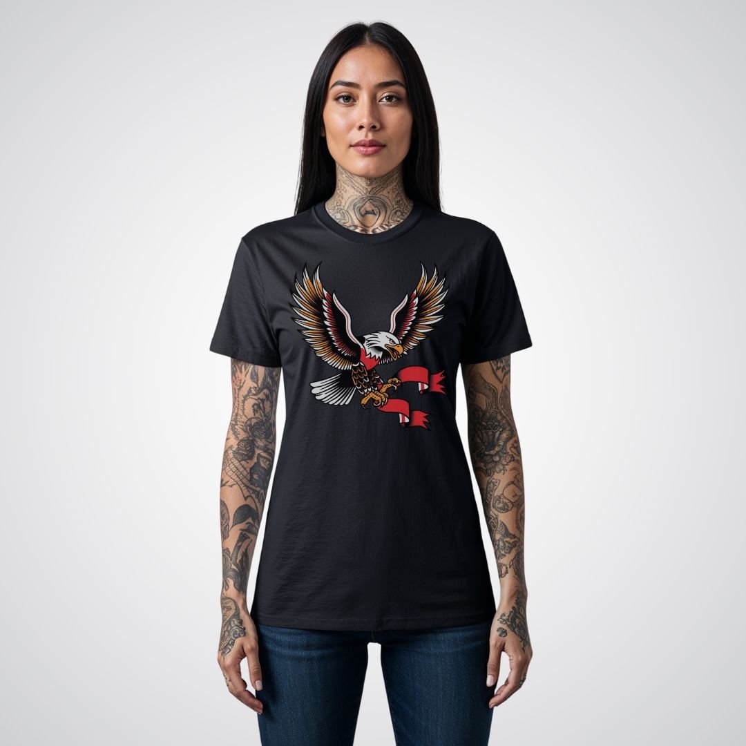 Classic Eagle in Flight Traditional Tattoo Unisex T-shirt - Tattoo Unleashed