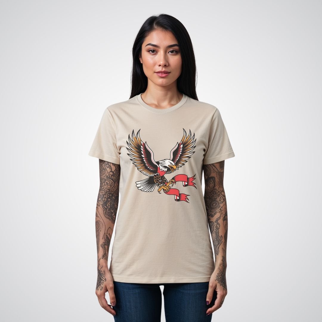 Classic Eagle in Flight Traditional Tattoo Unisex T-shirt - Tattoo Unleashed