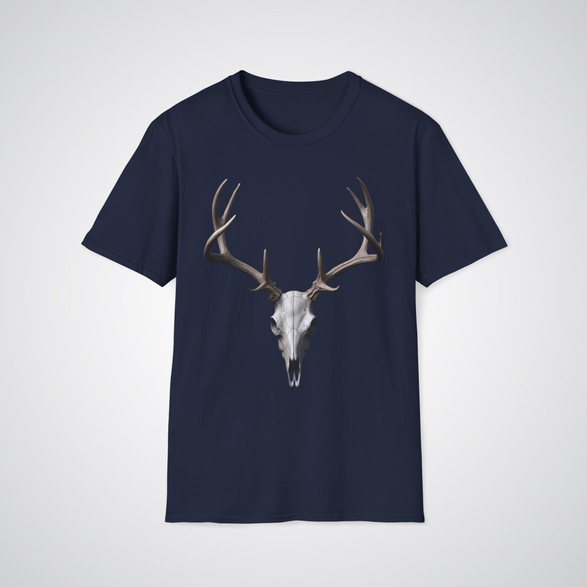 Deer Skull with Antlers Unisex Realism T-Shirt - Tattoo Unleashed