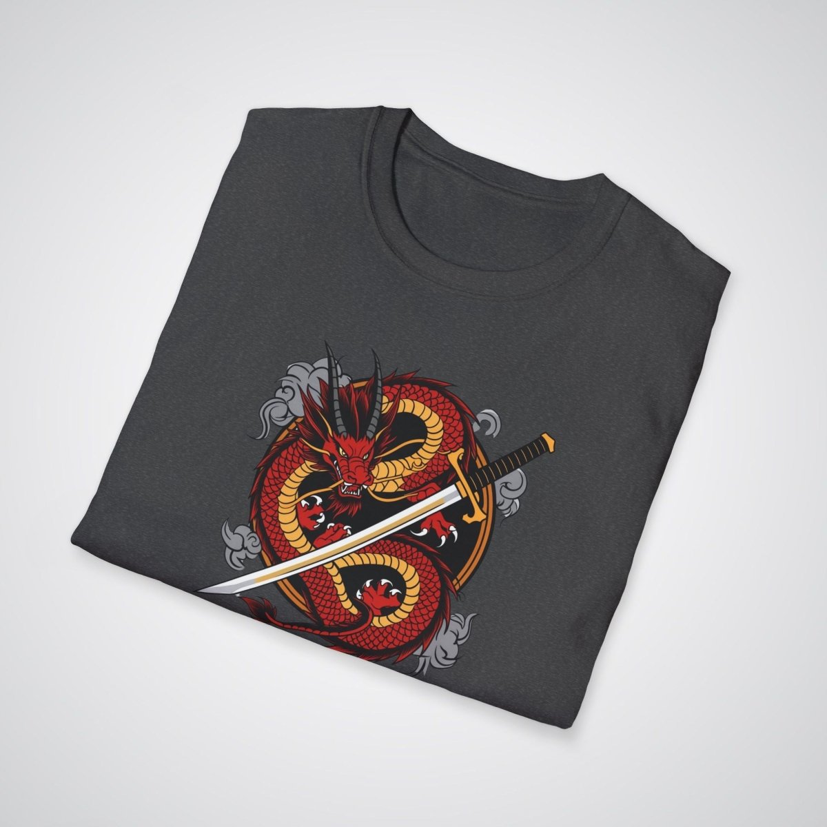 Dragon Coiled Around a Katana Japanese Tattoo Unisex T-Shirt - Tattoo Unleashed