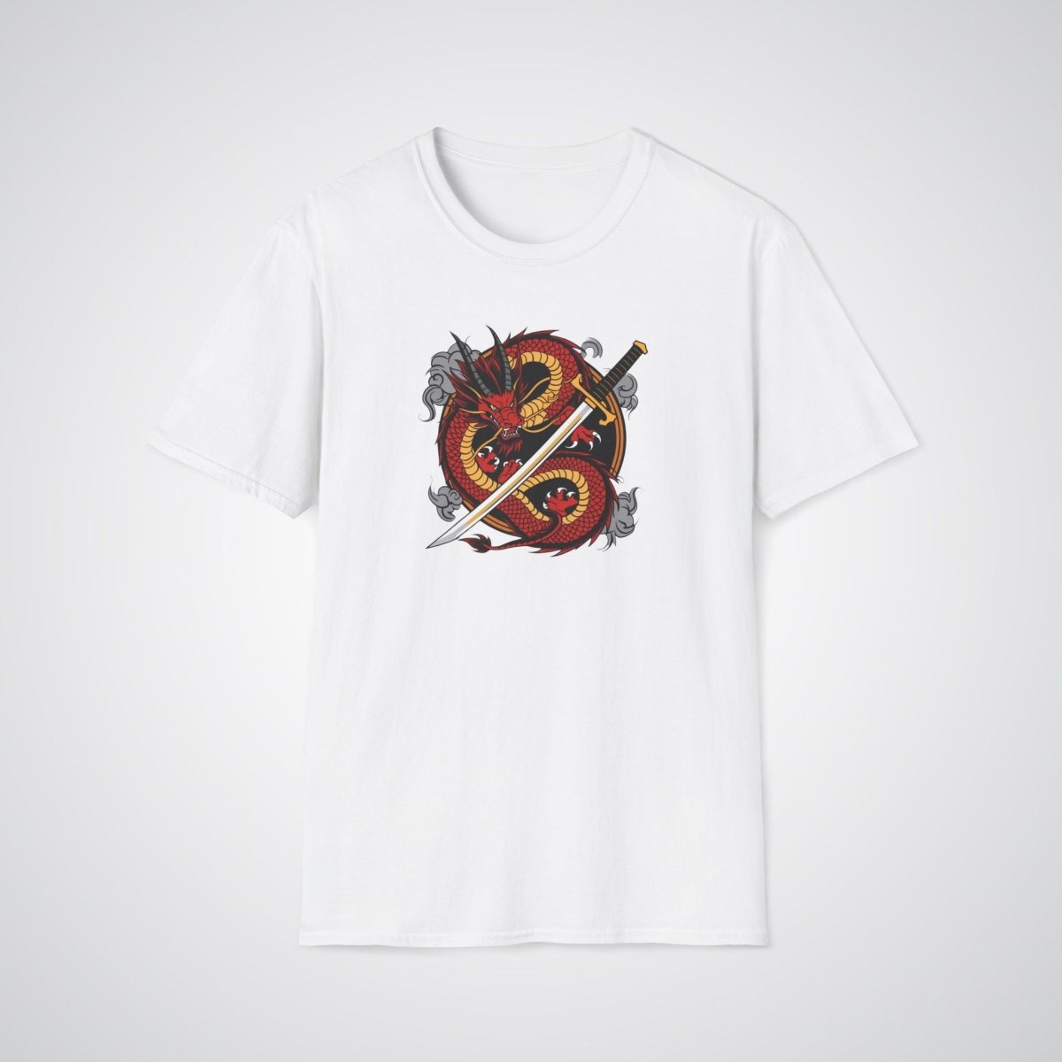 Dragon Coiled Around a Katana Japanese Tattoo Unisex T-Shirt - Tattoo Unleashed