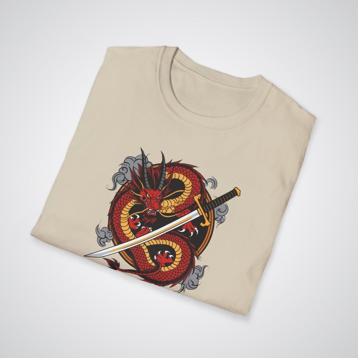 Dragon Coiled Around a Katana Japanese Tattoo Unisex T-Shirt - Tattoo Unleashed