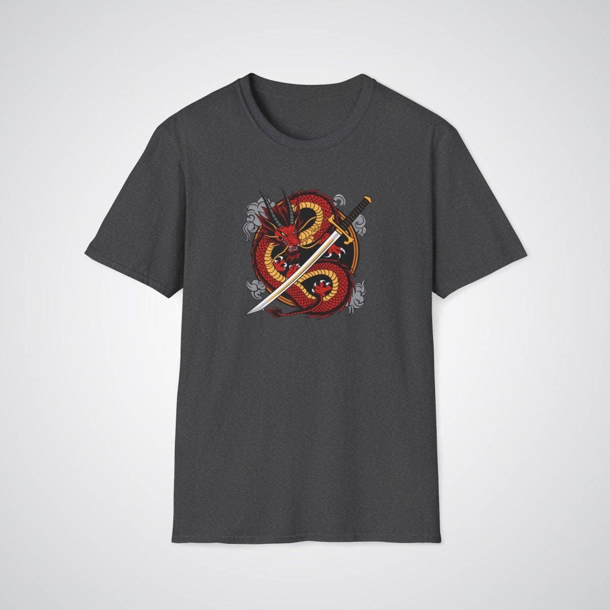 Dragon Coiled Around a Katana Japanese Tattoo Unisex T-Shirt - Tattoo Unleashed