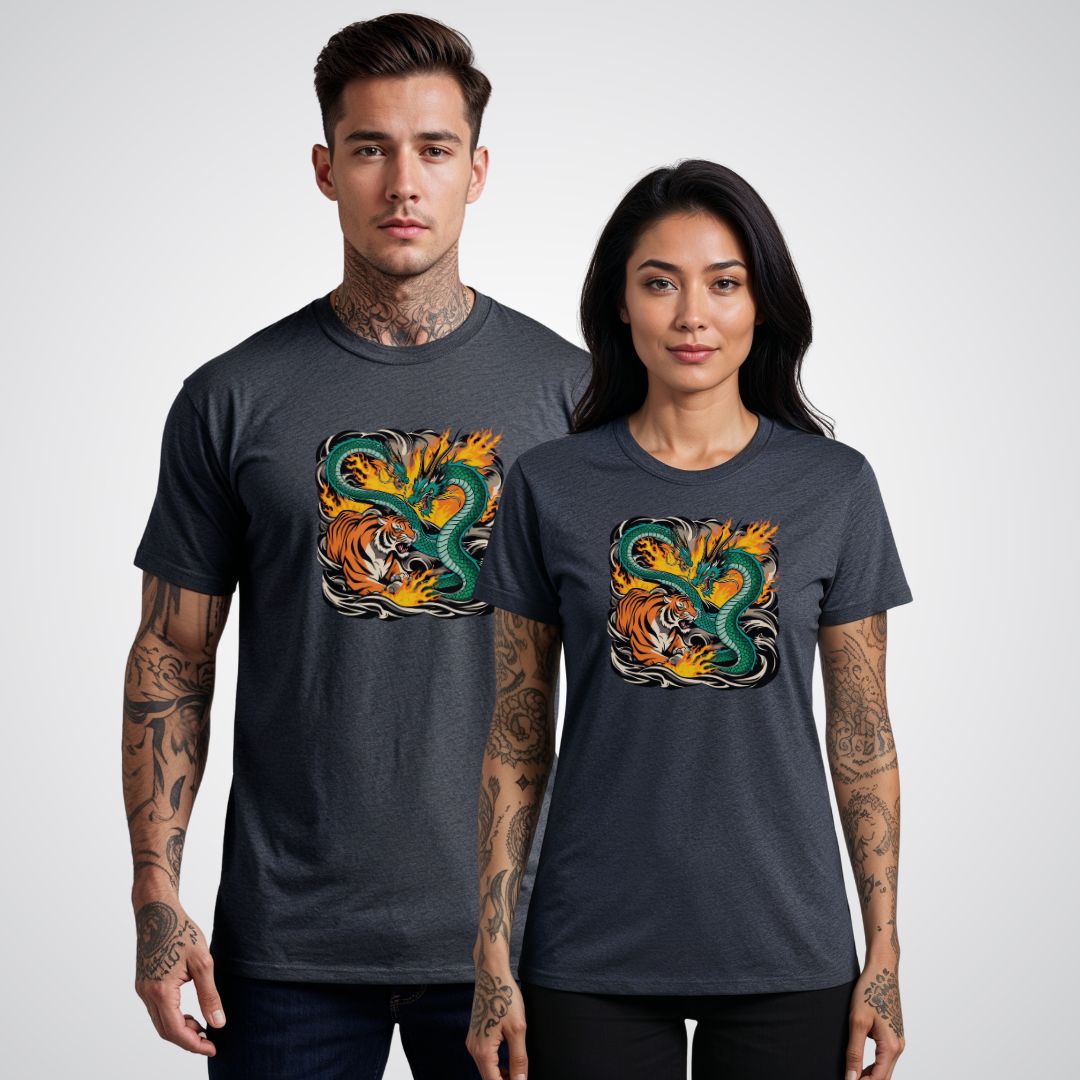 Dragon vs Tiger Japanese Tattoo Unisex T-Shirt - Tattoo Unleashed