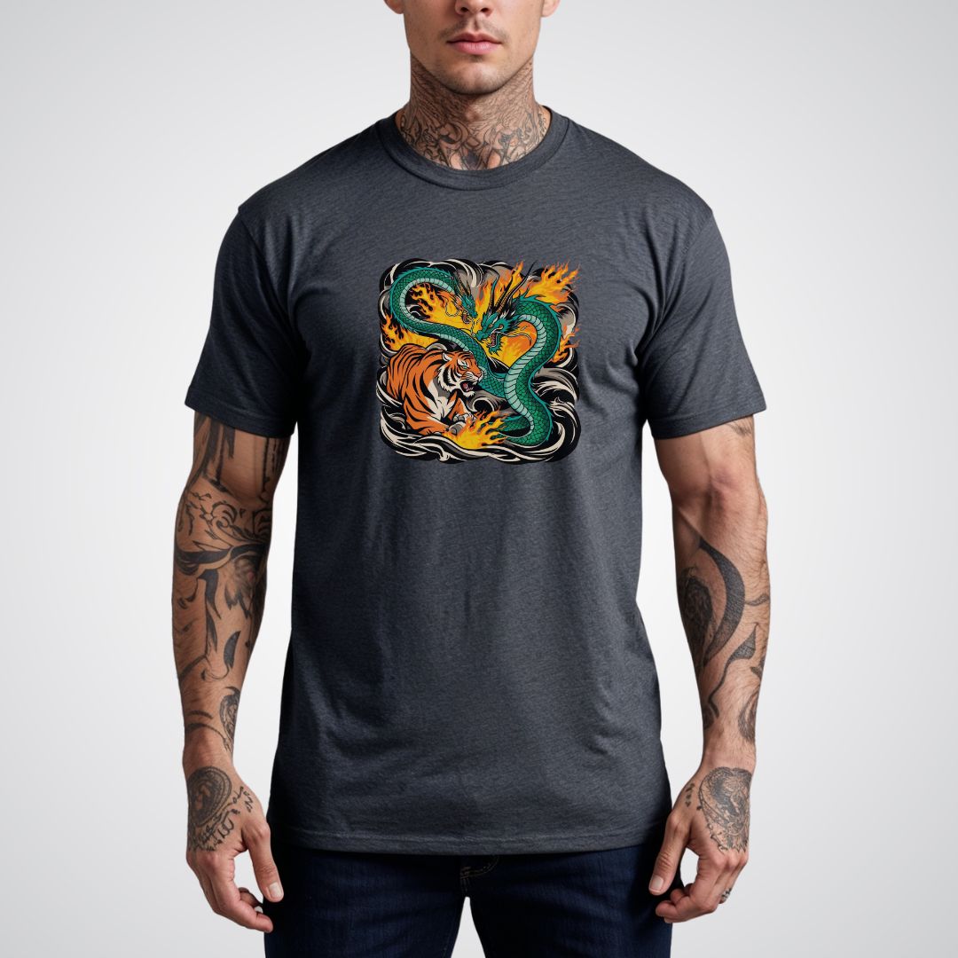 Dragon vs Tiger Japanese Tattoo Unisex T-Shirt - Tattoo Unleashed