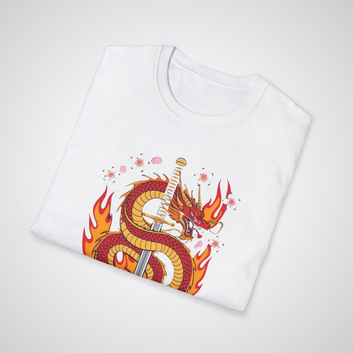 Dragon with Samurai Sword Neo - Traditional Tattoo Unisex T-Shirt - Tattoo Unleashed