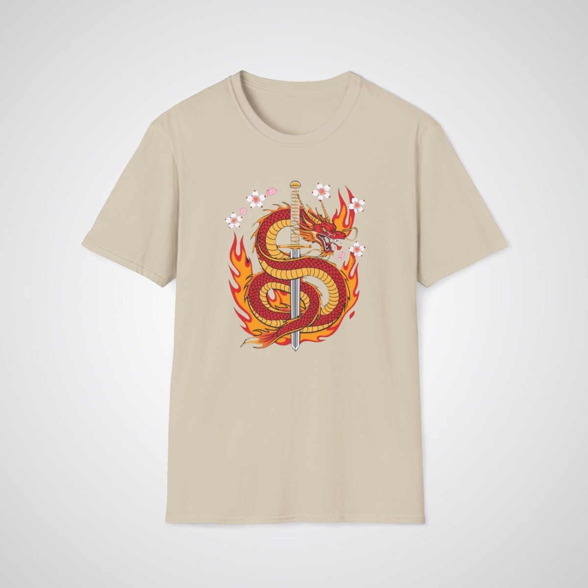 Dragon with Samurai Sword Neo - Traditional Tattoo Unisex T-Shirt - Tattoo Unleashed