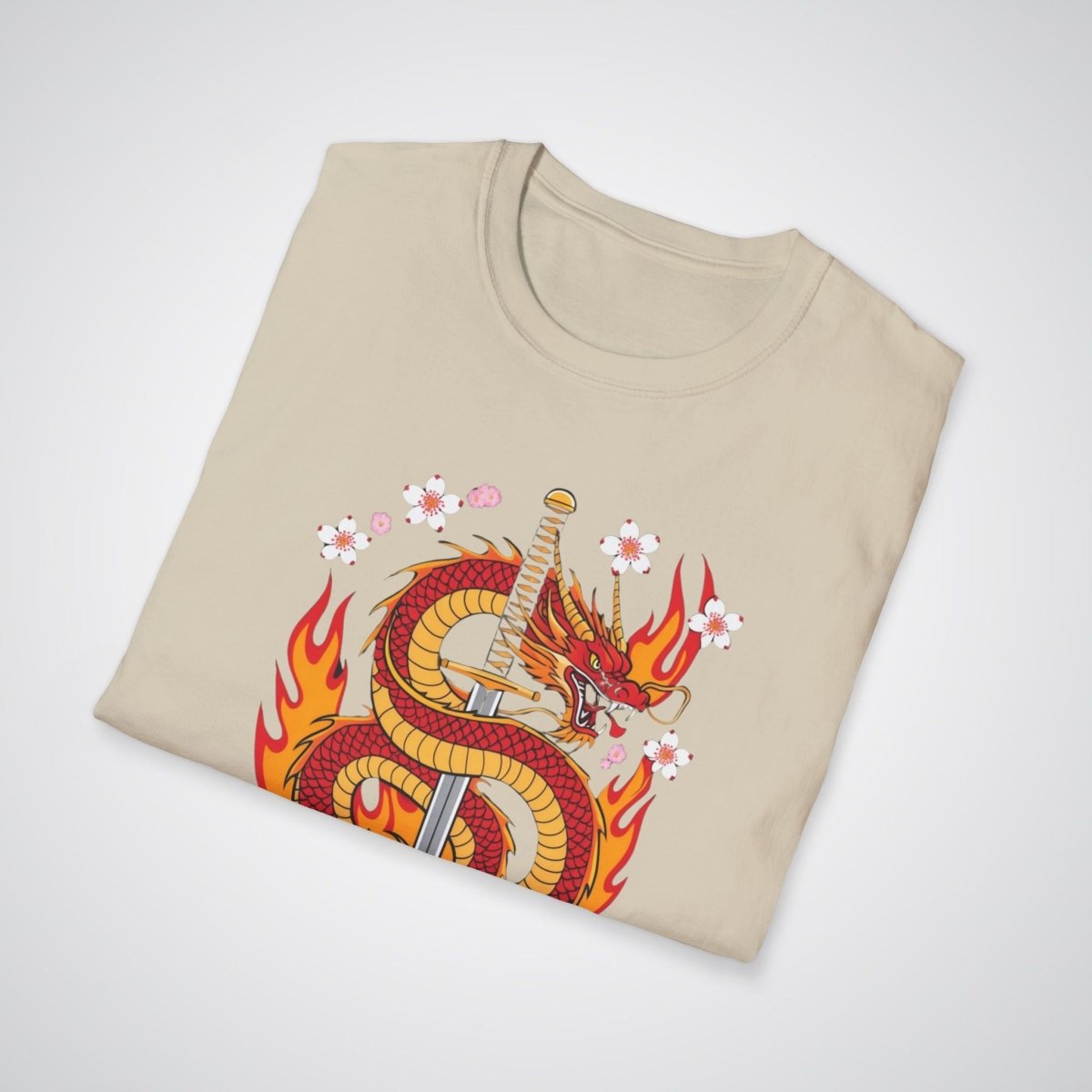 Dragon with Samurai Sword Neo - Traditional Tattoo Unisex T-Shirt - Tattoo Unleashed