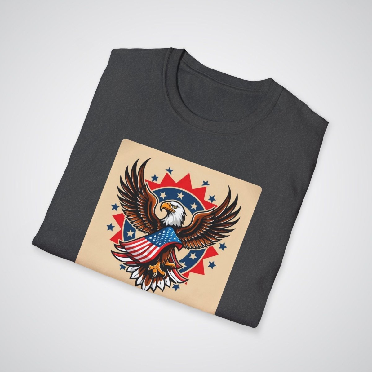 Eagle with American Flag Neo - Traditional Tattoo Unisex T-Shirt - Tattoo Unleashed