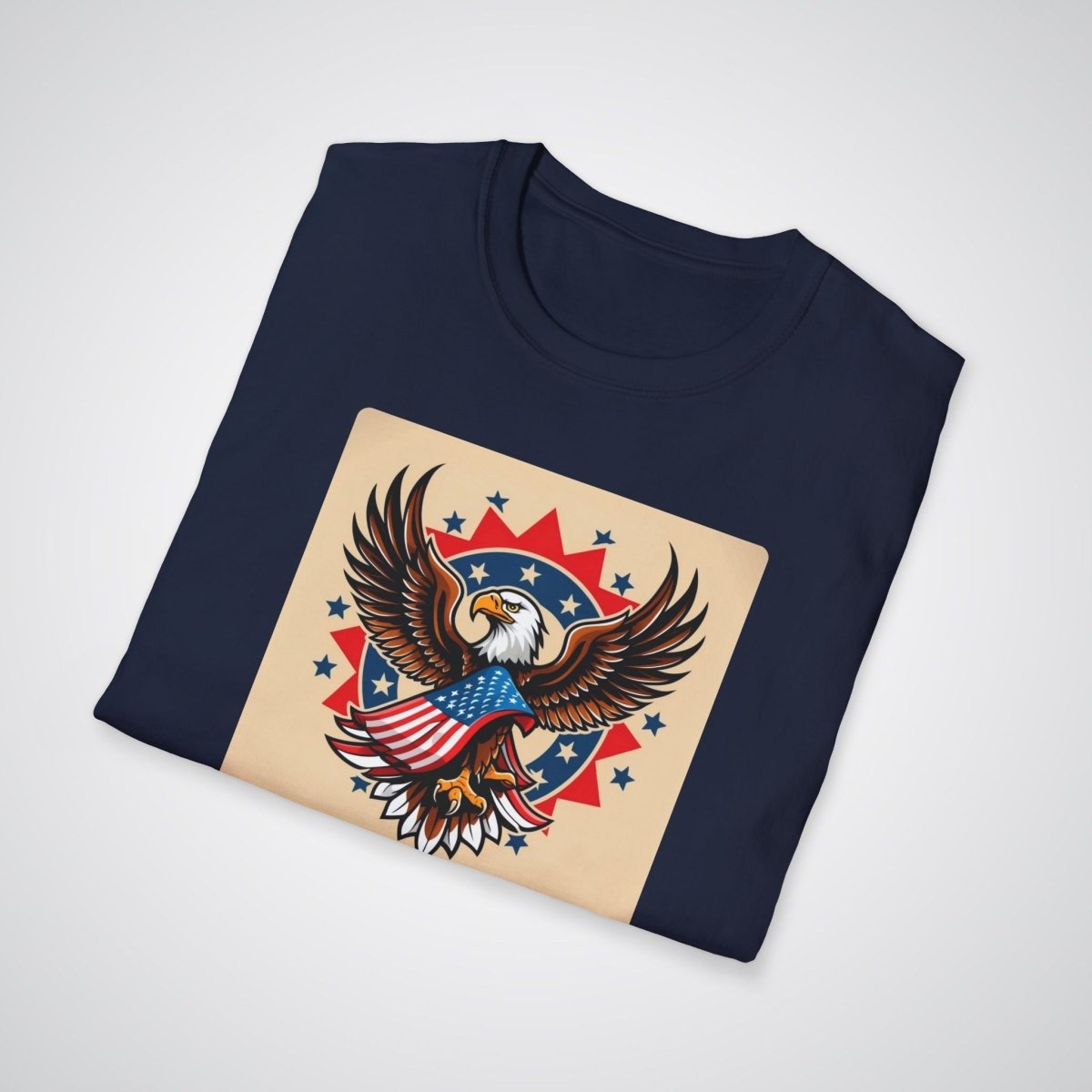 Eagle with American Flag Neo - Traditional Tattoo Unisex T-Shirt - Tattoo Unleashed