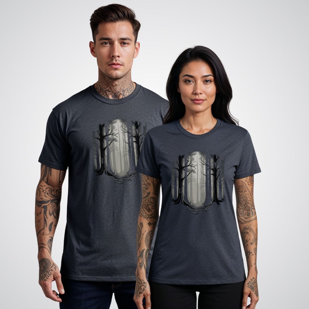 Forest of Trees with Fog Realism Tattoo Unisex T-Shirt - Tattoo Unleashed