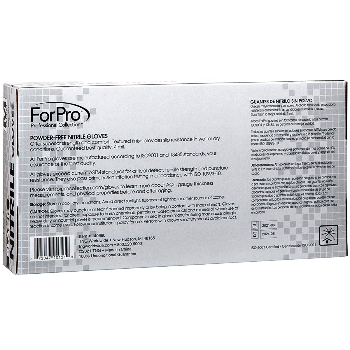 ForPro Nitrile Gloves, Powder-Free, Latex-Free, 4 Mil, Medium, 100-Count - Tattoo Unleashed