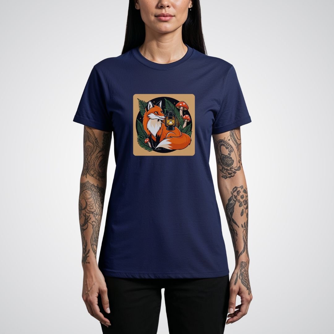 Fox with Lantern Neo - Traditional Tattoo Unisex T-Shirt - Tattoo Unleashed