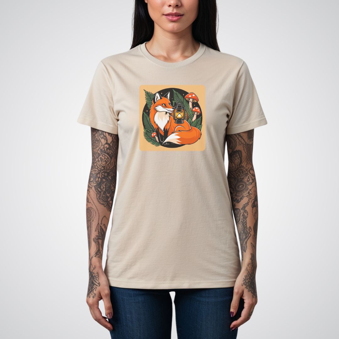 Fox with Lantern Neo - Traditional Tattoo Unisex T-Shirt - Tattoo Unleashed