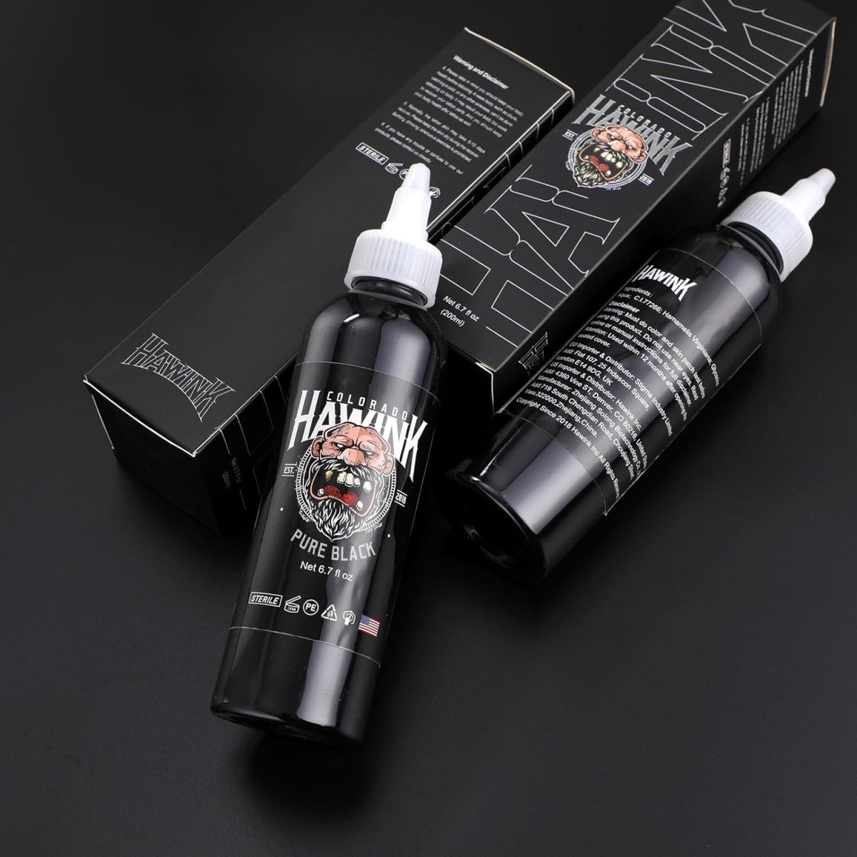 Hawink Tattoo Ink Black 6.7oz - Tattoo Unleashed