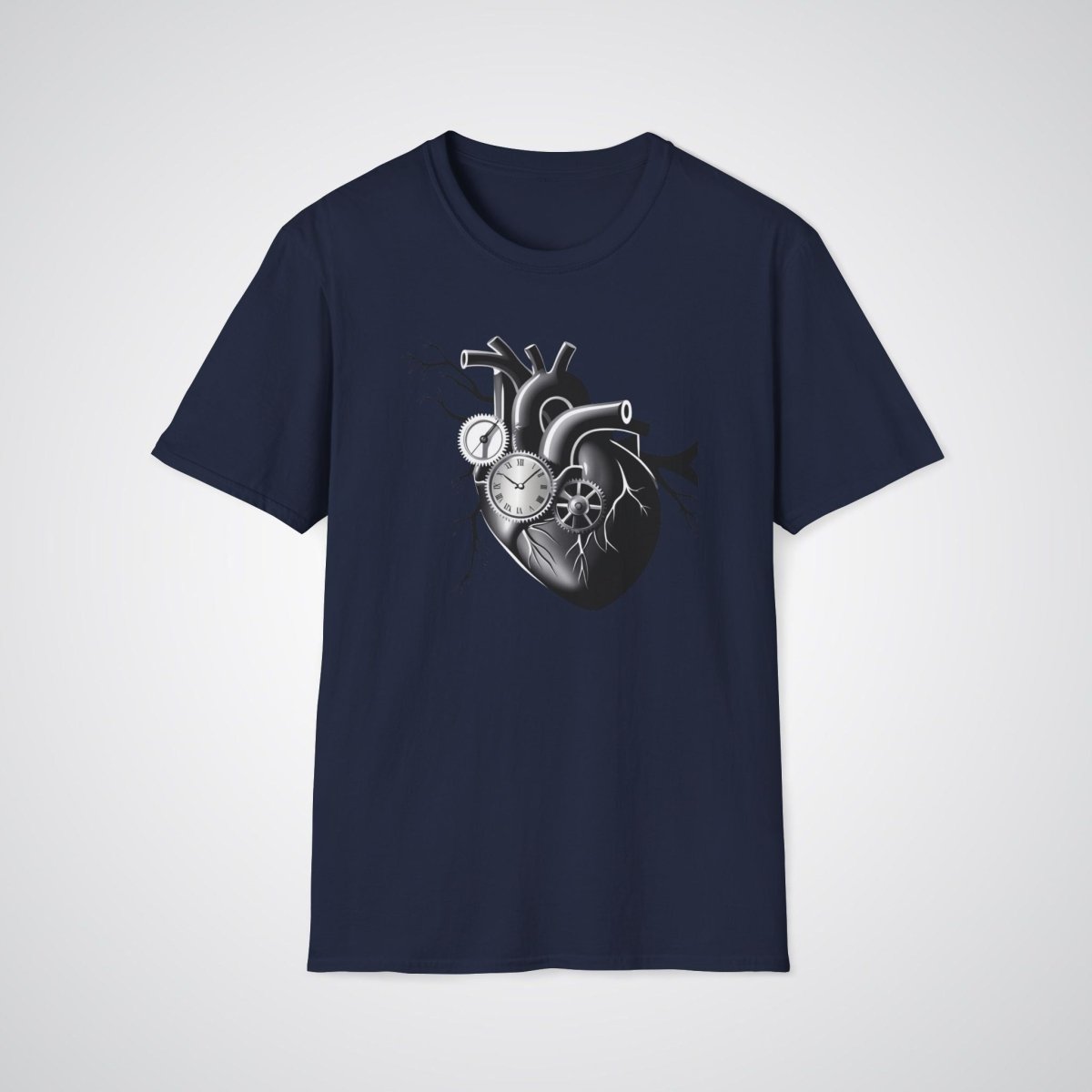 Heart and Clock Gear Realism Tattoo Unisex T-Shirt - Tattoo Unleashed