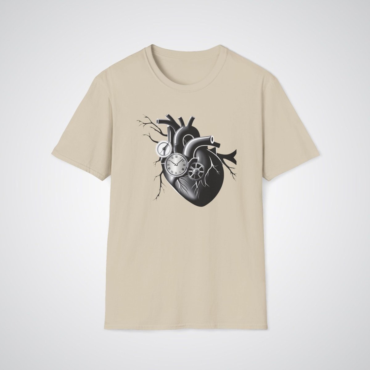 Heart and Clock Gear Realism Tattoo Unisex T-Shirt - Tattoo Unleashed