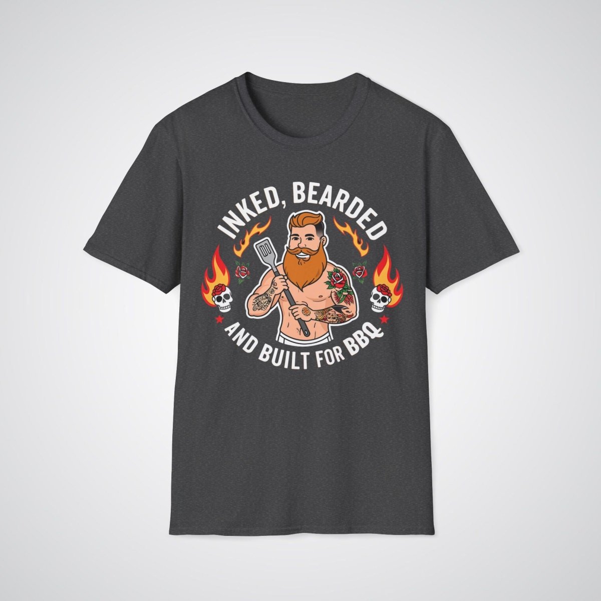 Inked, Bearded, and Built for BBQ Tattoo Unisex T-Shirt - Tattoo Unleashed