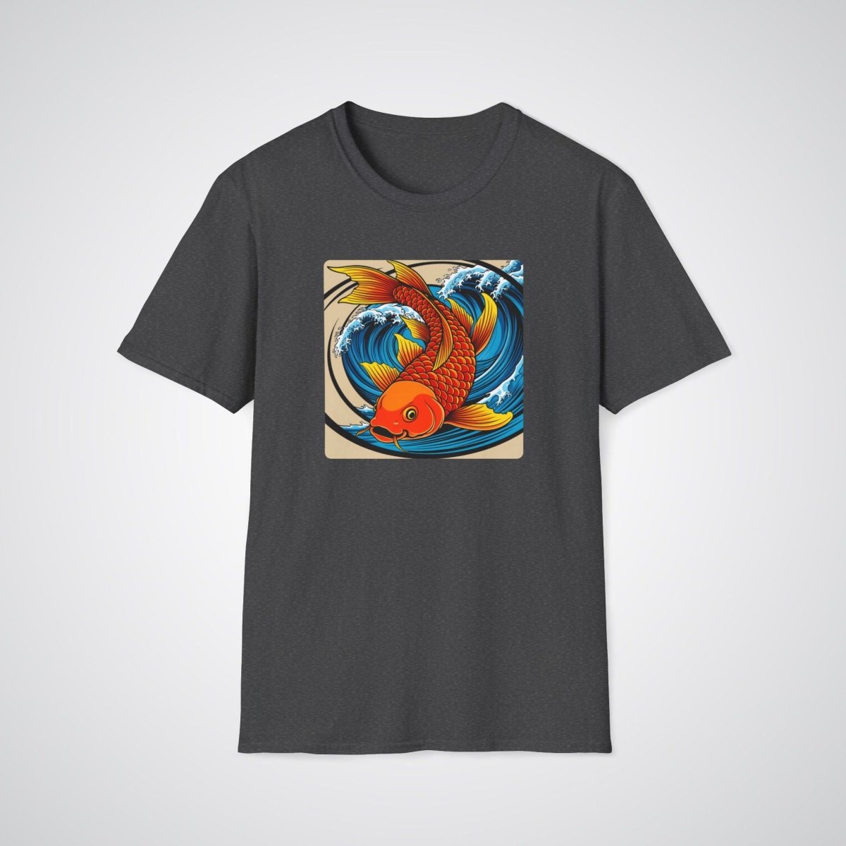 Koi Fish Swimming Upstream Japanese Tattoo Unisex T-Shirt - Tattoo Unleashed