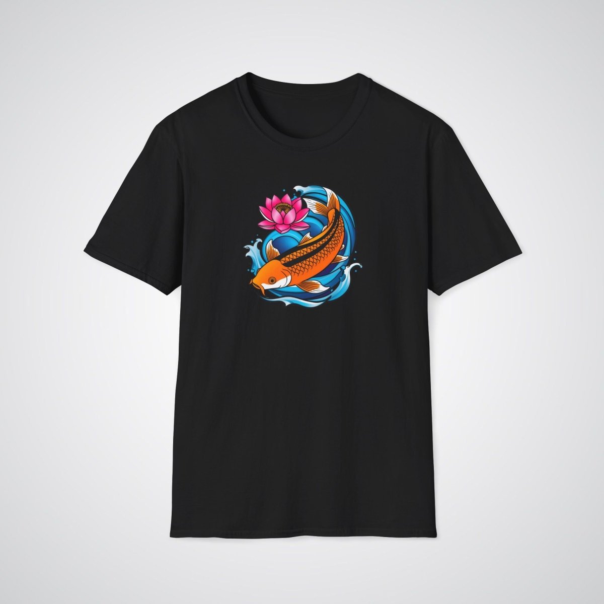 Koi Fish Swimming Upstream Neo - Traditional Tattoo Unisex T-Shirt - Tattoo Unleashed