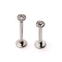 Labret Steel Flat CZ Top - 16GA