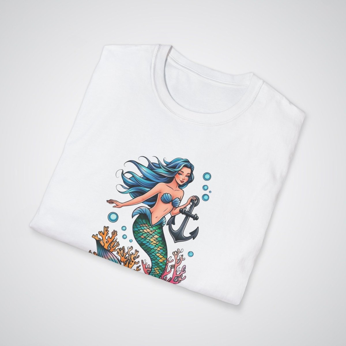 Mermaid with Anchor Neo - Traditional Tattoo Unisex T-Shirt - Tattoo Unleashed