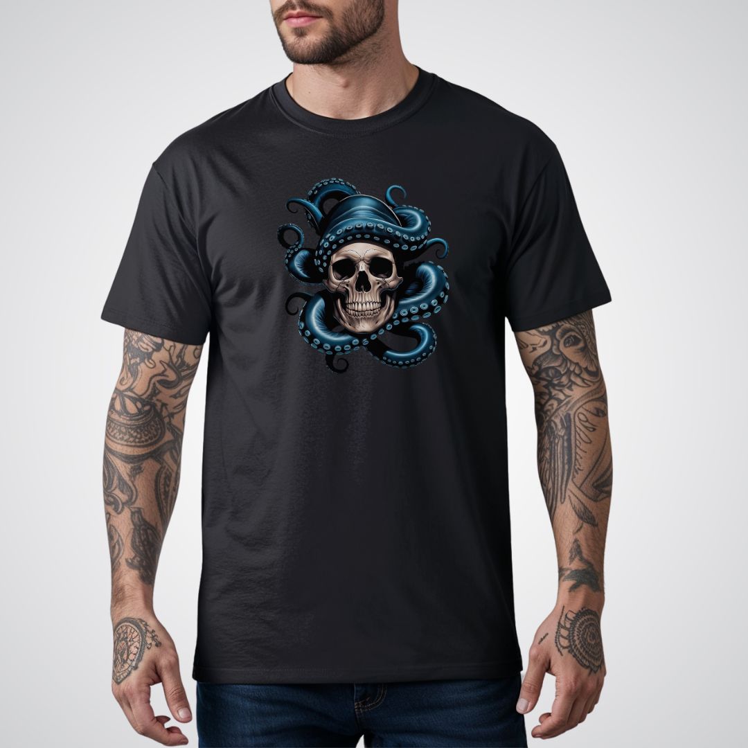 Octopus with Skull Realism Tattoo Unisex T-Shirt - Tattoo Unleashed