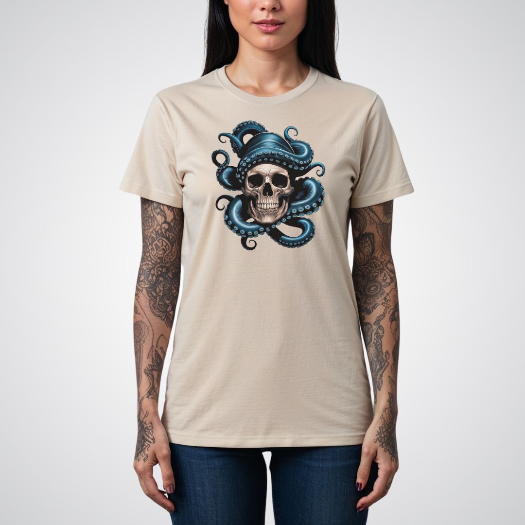 Octopus with Skull Realism Tattoo Unisex T-Shirt - Tattoo Unleashed