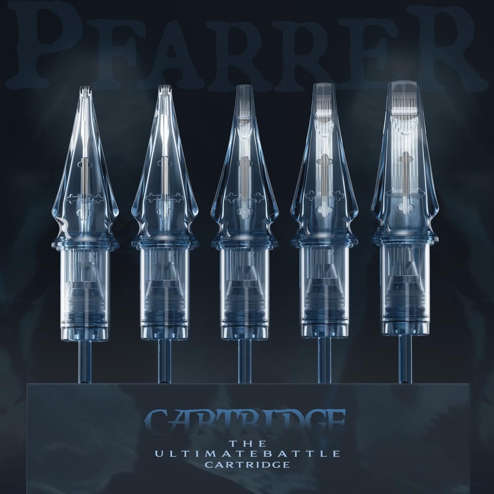 PFARRER Tattoo Needle Cartridges - 50pcs. Mixed Sizes Standard Round Liner, Round Shader, Weaved Magnum - Tattoo Unleashed