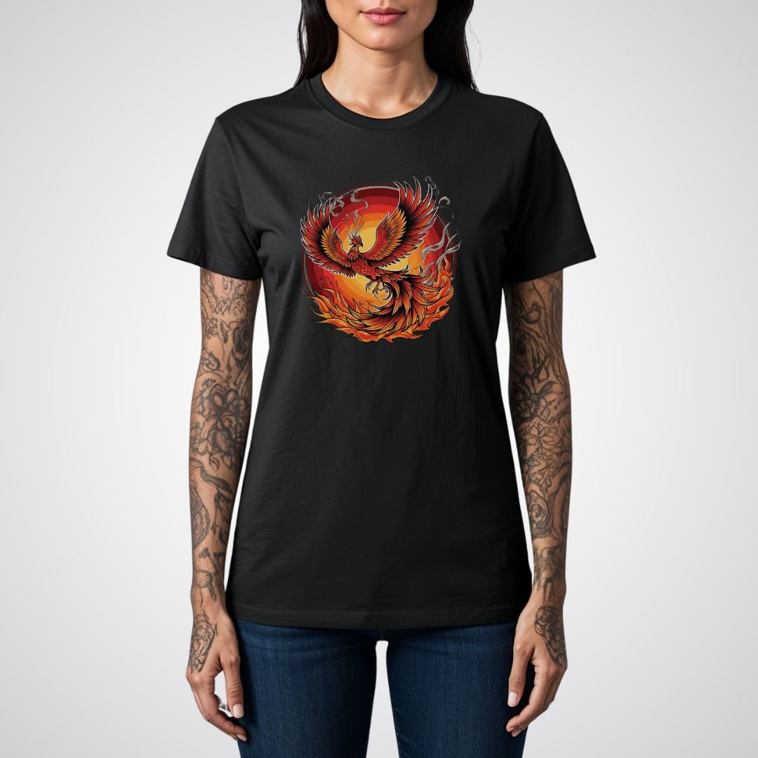 Phoenix Rising From Flames Japanese Tattoo Unisex T-Shirt - Tattoo Unleashed