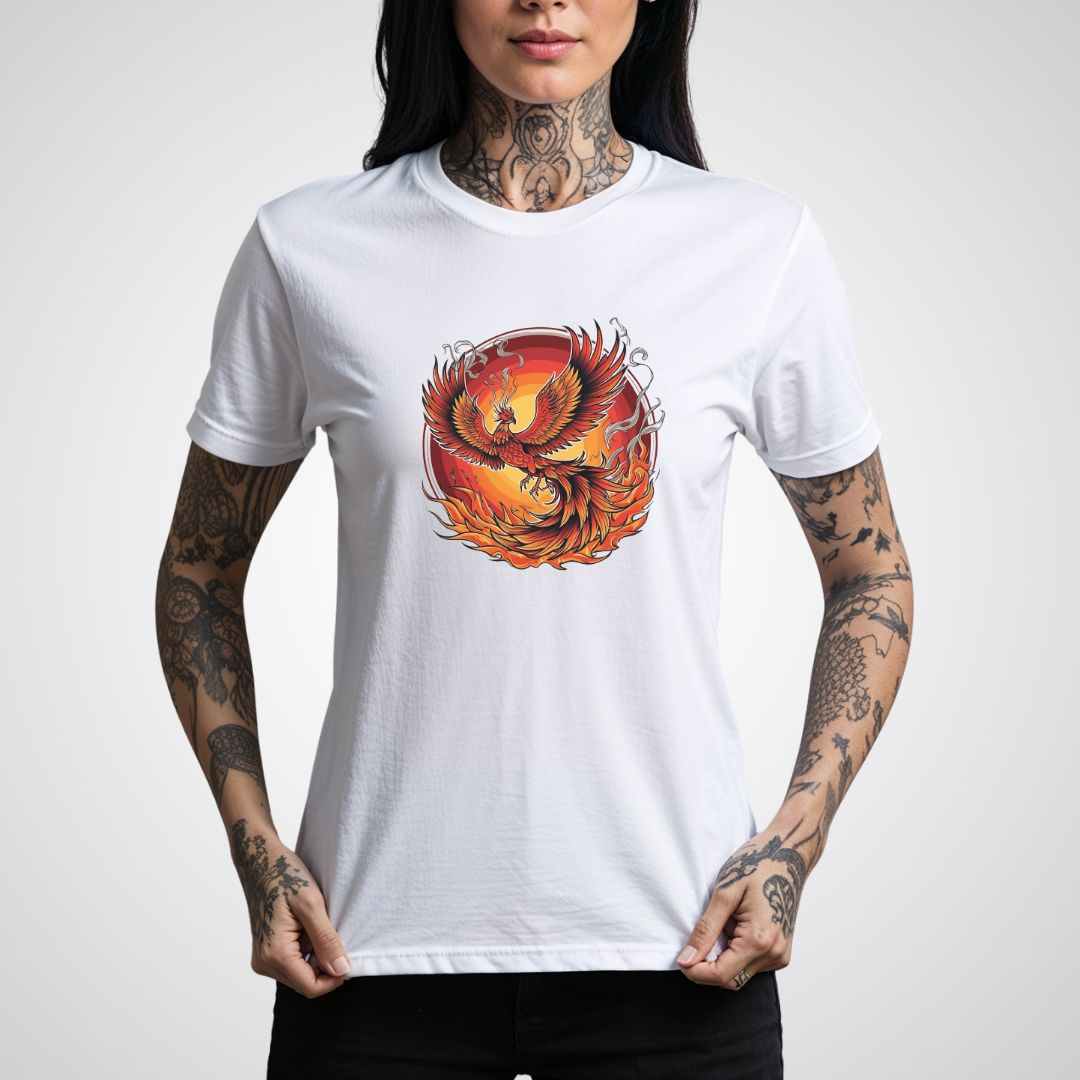 Phoenix Rising From Flames Japanese Tattoo Unisex T-Shirt - Tattoo Unleashed