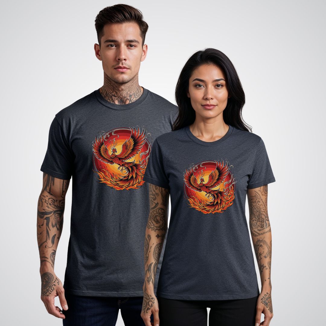 Phoenix Rising From Flames Japanese Tattoo Unisex T-Shirt - Tattoo Unleashed