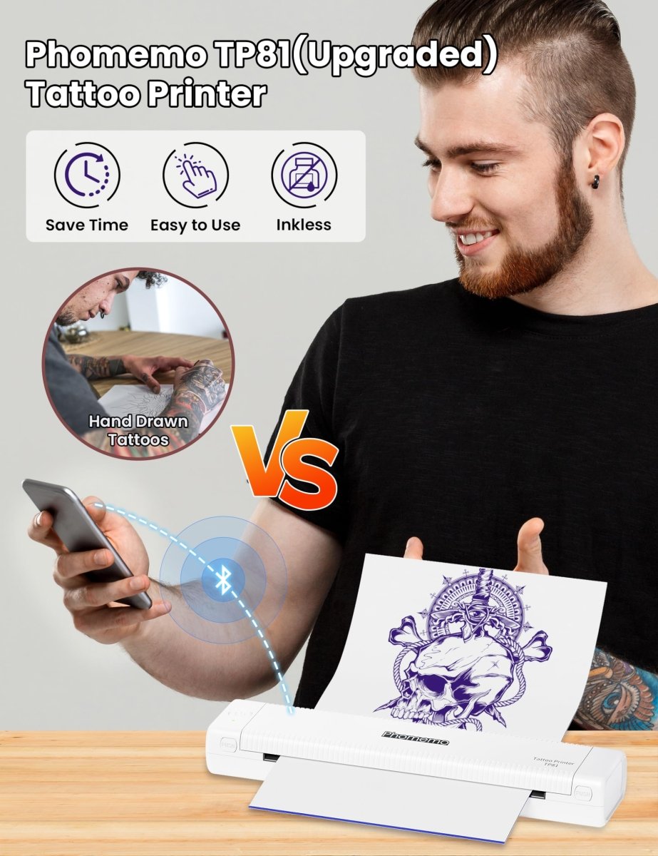 Phomemo TP81 Wireless Tattoo Stencil Printer - Tattoo Unleashed