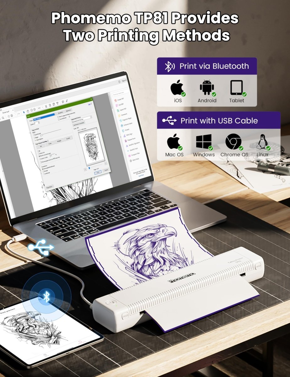 Phomemo TP81 Wireless Tattoo Stencil Printer - Tattoo Unleashed