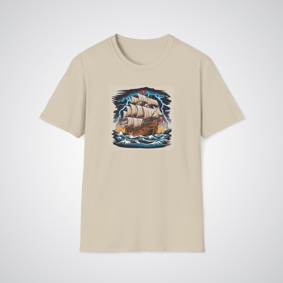 Pirate Ship with Stormy Seas Tattoo Unisex T-Shirt - Tattoo Unleashed