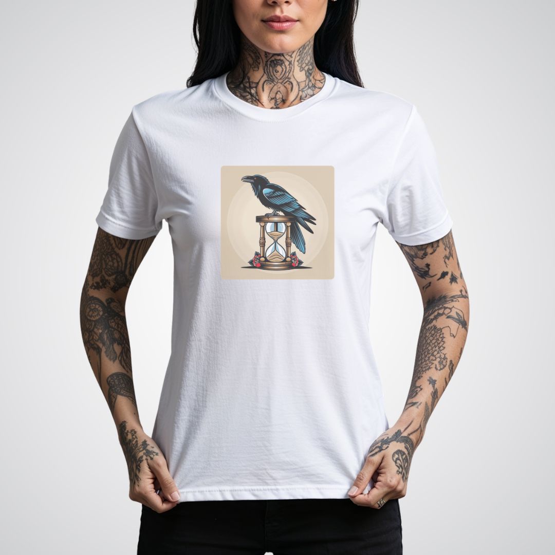 Raven with Hourglass Neo - Traditional Tattoo Unisex T-Shirt - Tattoo Unleashed