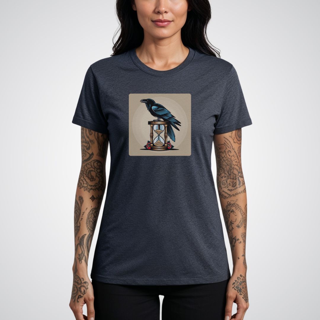 Raven with Hourglass Neo - Traditional Tattoo Unisex T-Shirt - Tattoo Unleashed