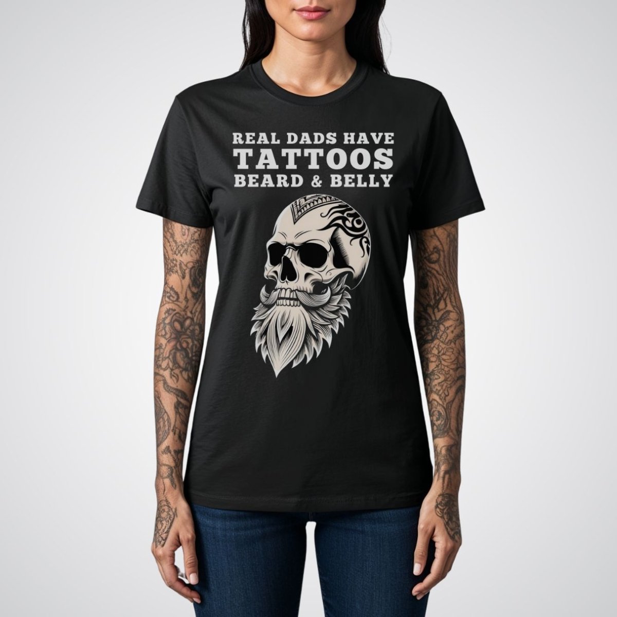 Real Dad Have Tattoos, Beard & Belly Tattoo Unisex T-Shirt - Tattoo Unleashed