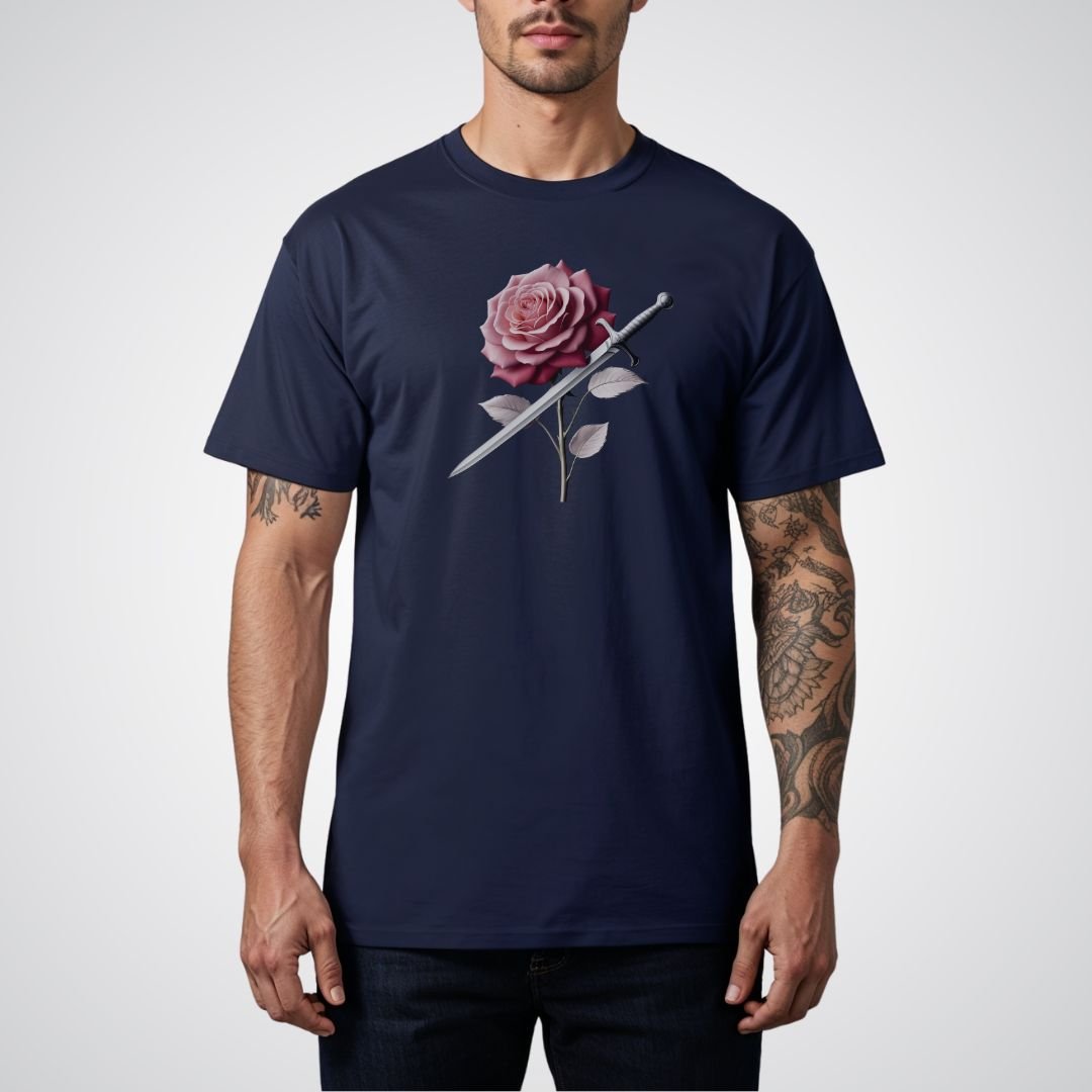 Rose and Dagger Realism Tattoo Unisex T-Shirt - Tattoo Unleashed