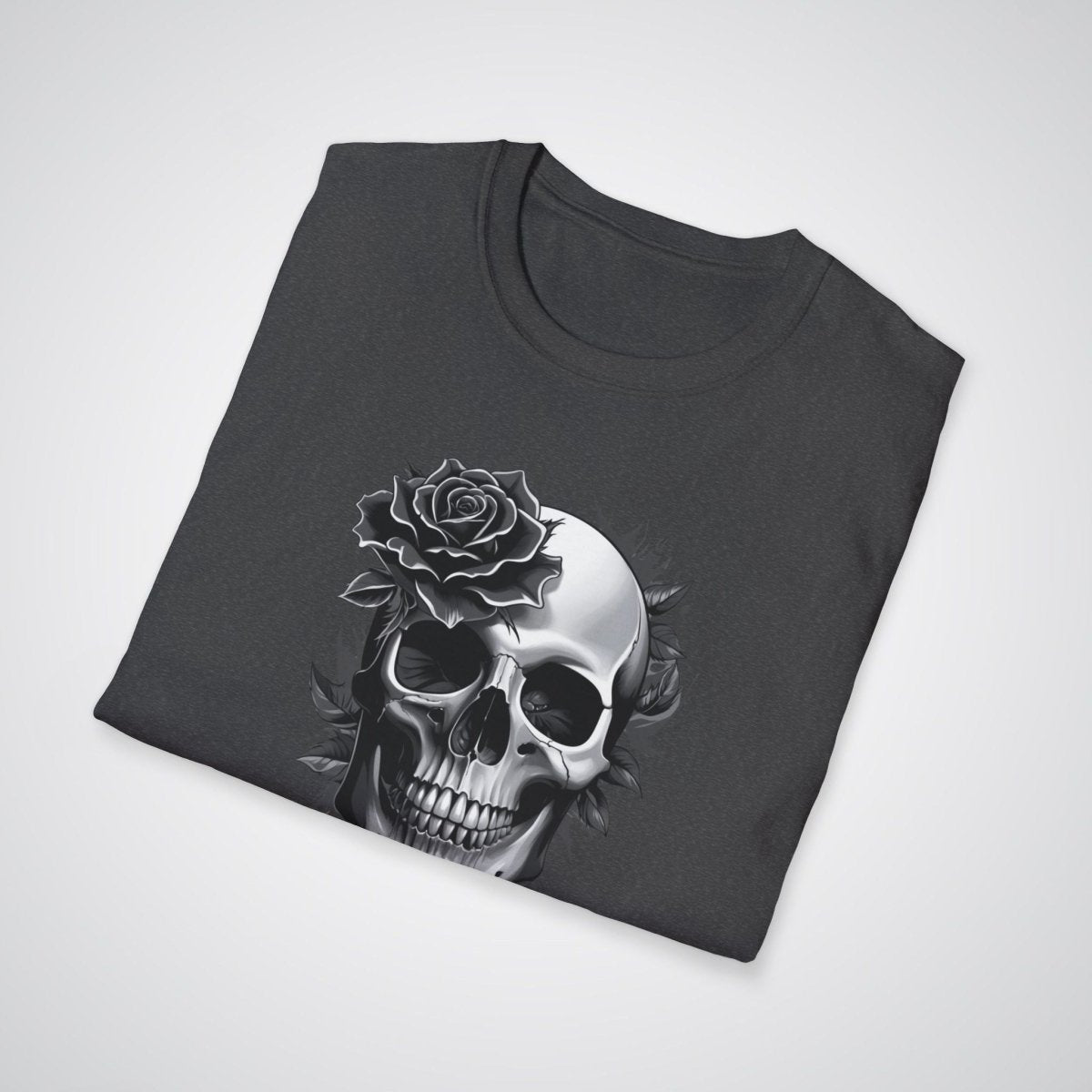 Rose Blooming from a Skull Realism Tattoo Unisex T-Shirt - Tattoo Unleashed